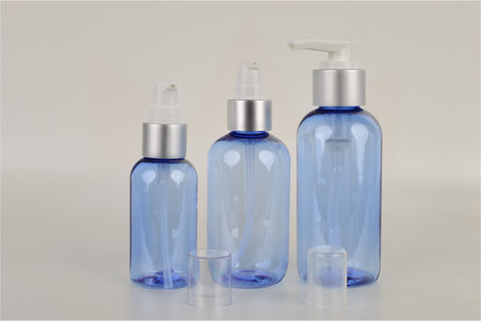 Light Blue PET Bottles with Treatment Pump